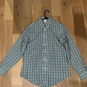 Brooks Brothers Blue and White Plaid Button Down Shirt